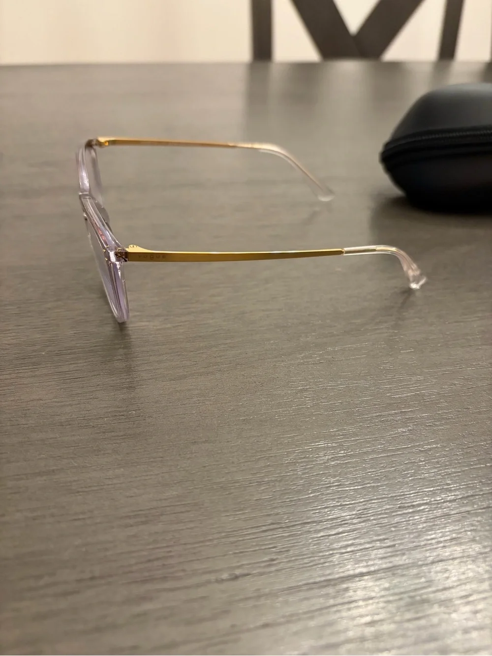 Vogue Grey Gradient Cat-Eye Glasses with Clear Lower Frame